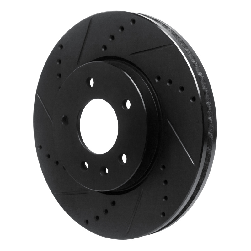 Chevrolet Captiva Brake Rotor (1) - Front Left - R1 Concepts - Drilled & Slotted - Black - `07-`15